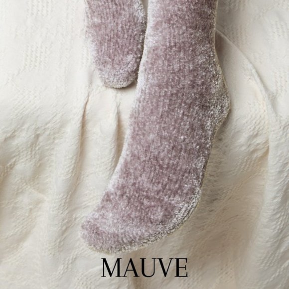 Luxury Cozy So Soft Chenille Socks MAUVE - Picture 2 of 4